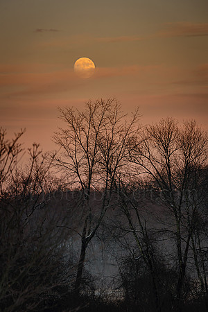Moonrise Over Freezing Fog