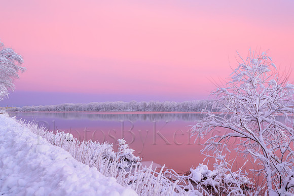 Snowy Sunset Along The Merrimack