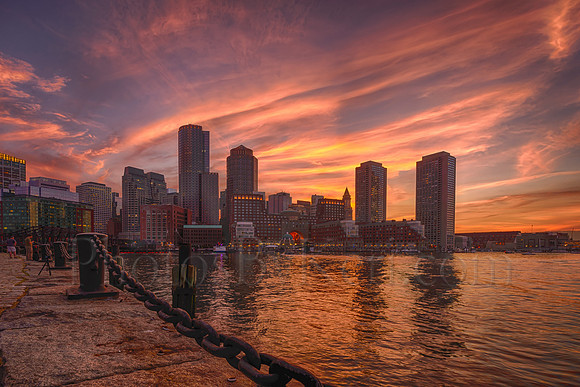 Expressive Sunset Over Boston