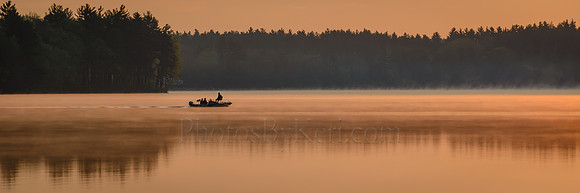 Fishing In The Morning Mist Panoramic