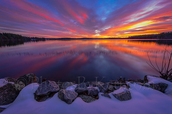 Quiet Peaceful Snowy Sunrise Reflections